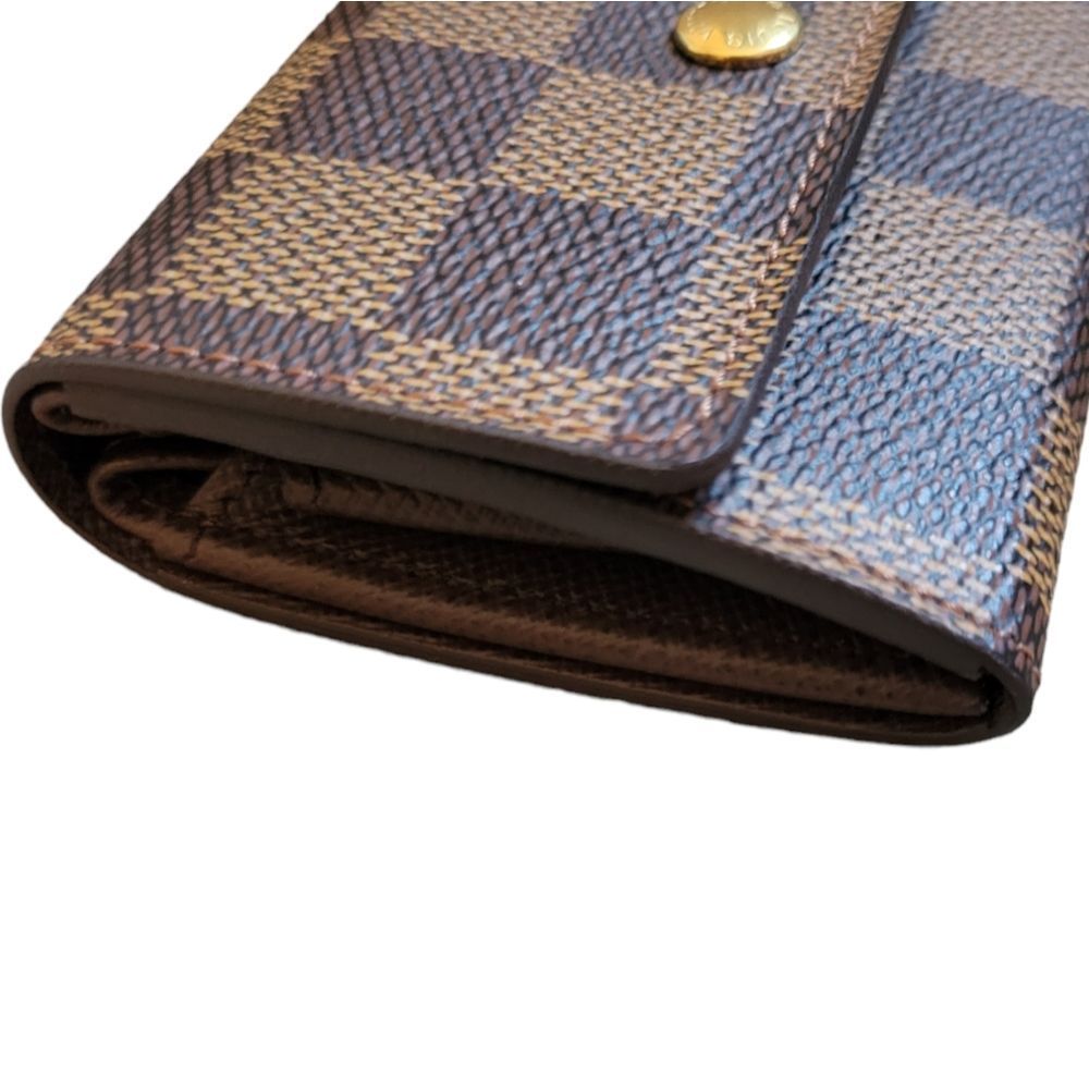 LOUIS VUITTON Porte Monnaie Plat Damier Coin Case Ebene Damier Canvas - Picture 6 of 9